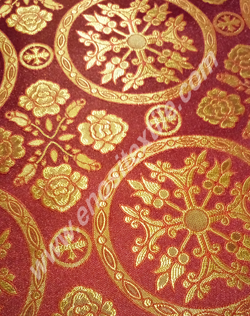 KL-038 Claret Red-Gold Brocade Fabrics